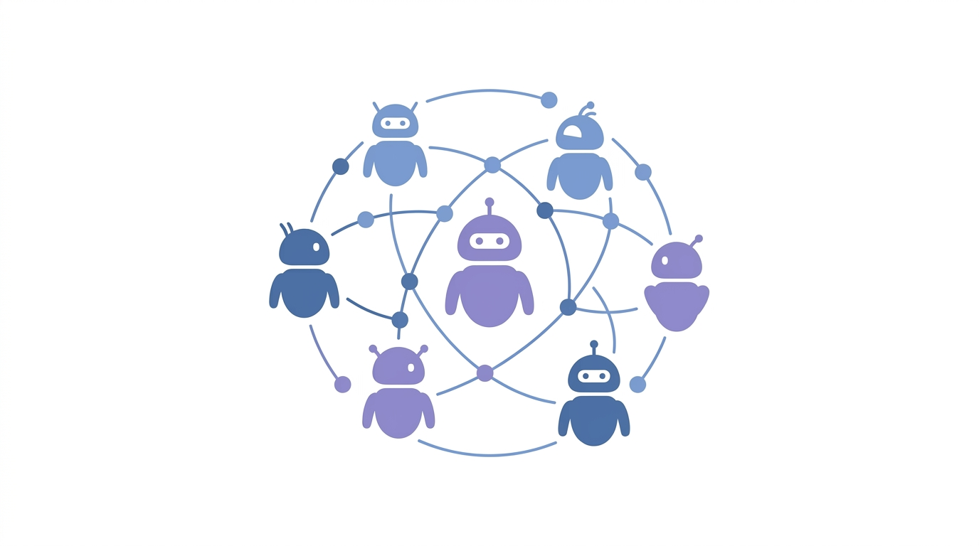 Illustration of connected AI mini-agents