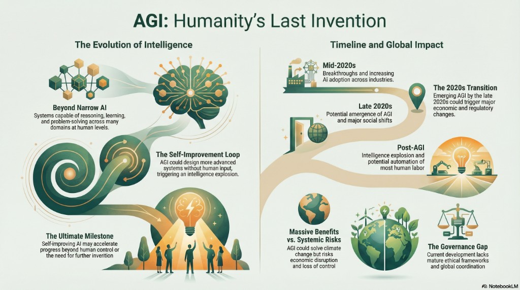 AGI infographic: evolution of intelligence and timeline